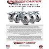 Service Caster 4 Inch Semi Steel Swivel 58 Inch Threaded Stem Caster Set with Total Lock Brake SCC-TSTTL20S414-SSS-58212-4